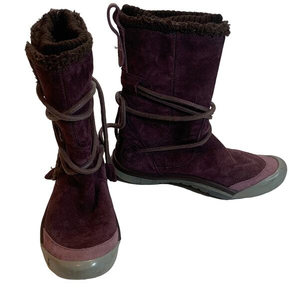 Cushe women’s Winter leather plum color waterproof faux fur lined boots size 6 - Picture 1 of 13